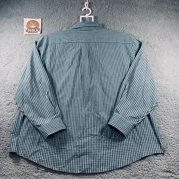 Ralph Lauren Shirt Men's Long Sleeve Button Up Cotton Plaid Green Size 3XB Big - Picture 2 of 11